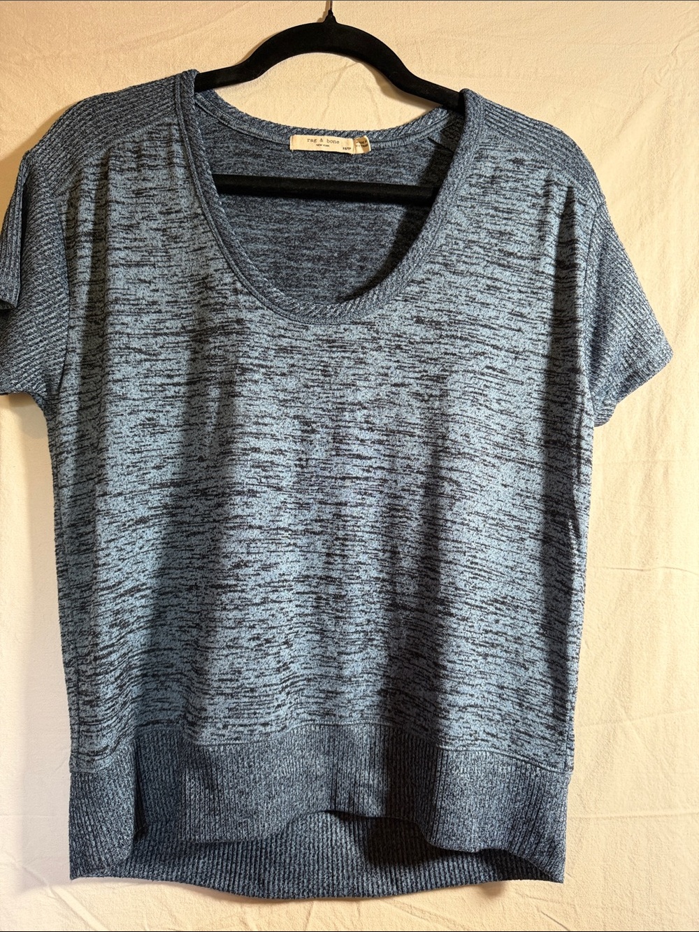 rag & bone Blue Heather Short-Sleeve Knit Tee